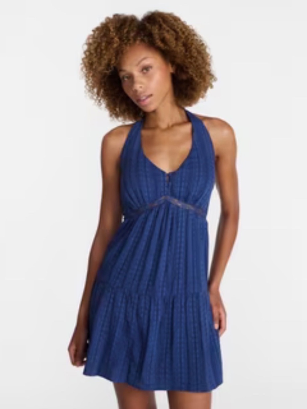 NWT No Boundaries Blue Halter Mini Dress XL (16-18)